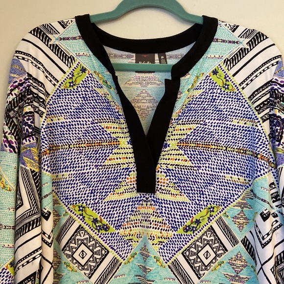 💜NWT Rafaella Modern Aztec Print Tunic Length Women’s size 2X - Picture 3 of 9